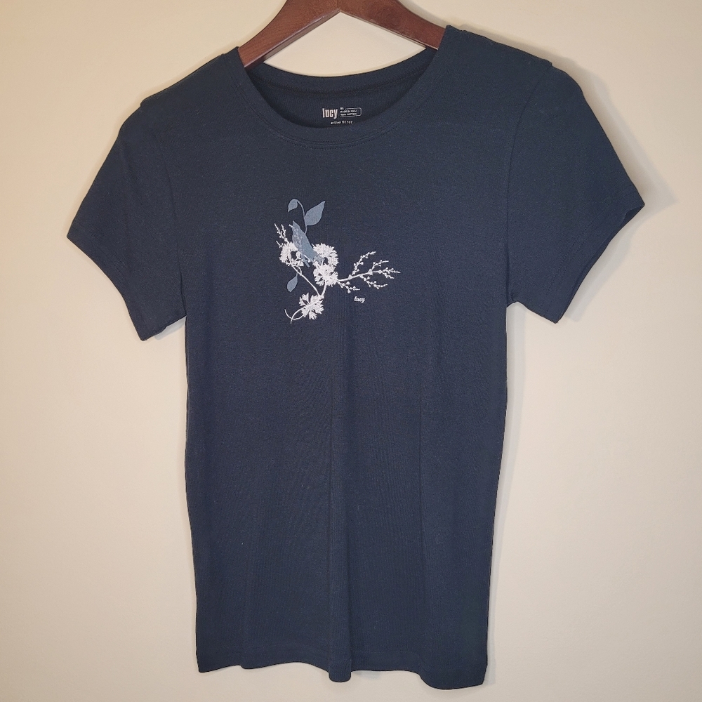 lucy Charcoal Active Fit Tee Sz M NWOT